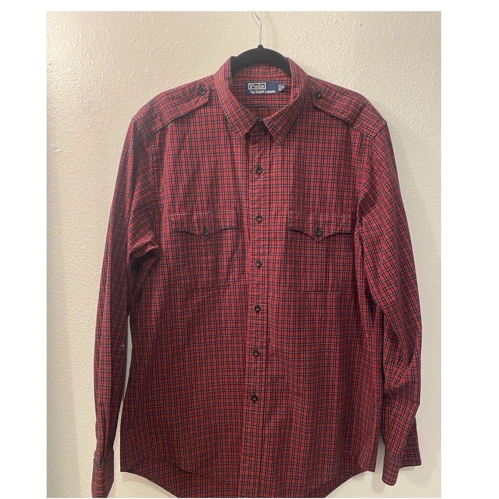 Polo Ralph Lauren Red Plaid Button Down Shirt Men's‎ XL Long Sleeve Classic Fit
